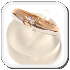 immagine fede nuziale in oro bianco e rosa con diamanti, immagine anello in oro bianco e rosa con diamanti, immagine fedi nuziali