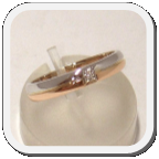immagine fede nuziale in oro bianco e rosa con diamante, immagine anello in oro bianco e rosa con diamante, immagine fedi nuziali
