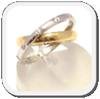 immagine fede nuziale in oro bianco e giallo doppia impernata con diamanti, immagine anello in oro bianco e giallo doppio impernato con diamanti, immagine fedi nuziali