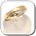 immagine fede nuziale in oro giallo e bianco doppia impernata con diamanti, immagine anello in oro giallo e bianco doppio impernato con diamanti, immagine fedi nuziali