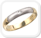immagine fede nuziale in oro bianco e giallo con diamante, immagine anello in oro bianco e giallo con diamante, immagine fedi nuziali