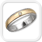 immagine fede nuziale in oro bianco e giallo con diamante, immagine anello in oro bianco e giallo con diamante, immagine fedi nuziali 
