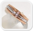 immagine fede nuziale in oro bianco e rosa, immagine anello in oro bianco e rosa, immagine fedi nuziali