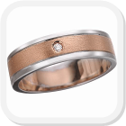 immagine fede nuziale in oro bianco e rosa con diamante, immagine anello in oro bianco e rosa con diamante, immagine fedi nuziali