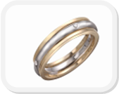 immagine fede nuziale in oro bianco e giallo con diamanti, immagine anello in oro bianco e giallo con diamanti, immagine fedi nuziali
