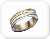 immagine fede nuziale in oro bianco e giallo con diamante, immagine anello in oro bianco e giallo con diamante, immagine fedi nuziali