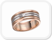 immagine fede nuziale in oro bianco e rosa con diamante, immagine anello in oro bianco e rosa con diamante, immagine fedi nuziali