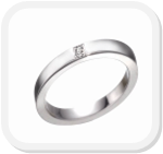 immagine fede nuziale in oro bianco con diamante, immagine anello in oro bianco con diamante, immagine fedi nuziali