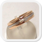 immagine fede nuziale in oro bianco e rosa con diamante, immagine anello in oro bianco e rosa con diamante, immagine fedi nuziali