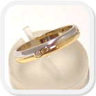 immagine fede nuziale in oro bianco e giallo con diamante, immagine anello in oro bianco e giallo con diamante, immagine fedi nuziali