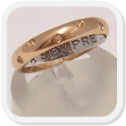 immagine fede nuziale in oro rosa e bianco doppia impernata con diamanti, immagine anello in oro rosa e bianco doppio impernato con diamanti, immagine fedi nuziali