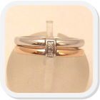 immagine fede nuziale in oro bianco e rosa con diamanti, immagine anello in oro bianco e rosa con diamanti, immagine fedi nuziali