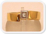 immagine fede nuziale in oro bianco e giallo con diamante, immagine anello in oro bianco e giallo con diamante, immagine fedi nuziali