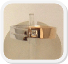 immagine fede nuziale in oro bianco e rosa con diamante, immagine anello in oro bianco e rosa con diamante, immagine fedi nuziali