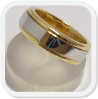 immagine fede nuziale in oro bainco e giallo 18kt, immagine anello in oro bianco e giallo 18kt, immagine fedi nuziali
