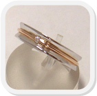 immagine fede nuziale in oro bianco e rosa con diamante, immagine anello in oro bianco e rosa con diamante, immagine fedi nuziali