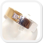 immagine fede nuziale in oro giallo e bianco con diamante, immagine anello in oro giallo e bianco con diamante, immagine fedi nuziali
