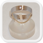 immagine fede nuziale in oro bianco e giallo doppia impernata con diamante, immagine anello in oro bianco e giallo doppio impernato con diamante, immagine fedi nuziali