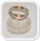 immagine fede nuziale in oro bianco e giallo doppia impernata con diamante, immagine anello in oro bianco e giallo doppio impernato con diamante, immagine fedi nuziali