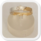 immagine fede nuziale in oro bianco e giallo con diamante, immagine anello in oro bianco e giallo con diamante, immagine fedi nuziali