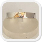 immagine fede nuziale in oro bianco e giallo con diamante, immagine anello in oro bianco e giallo con diamante, immagine fedi nuziali