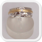 immagine fede nuziale in oro giallo e bianco con diamante, immagine anello in oro giallo e bianco con diamante, immagine fedi nuziali