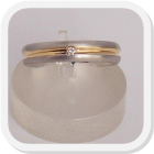 immagine fede nuziale in oro giallo e bianco con diamante, immagine anello in oro giallo e bianco con diamante, immagine fedi nuziali