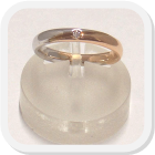 immagine fede nuziale in oro rosa e bianco con diamante, immagine anello in oro rosa e bianco con diamante, immagine fedi nuziali