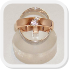 immagine fede nuziale in oro rosa e bianco doppia impernata con diamanti, immagine anello in oro rosa e bianco doppio impernato con diamanti, immagine fedi nuziali