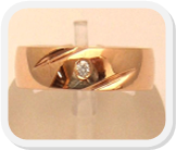 immagine fede nuziale in oro rosa con diamante, immagine anello in oro rosa con diamante, immagine fedi nuziali