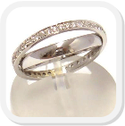 immagine fede nuziale in oro bianco doppia impernata con diamanti, immagine anello in oro bianco doppio impernato con diamanti, immagine fedi nuziali